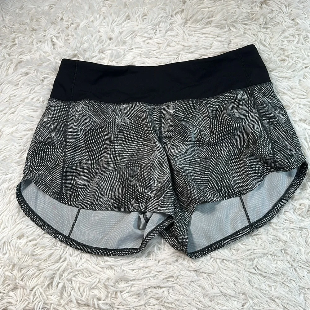 Lululemon Speed Up Short Long *4" Updated Fit Velocity Mesh Island Mist Black /